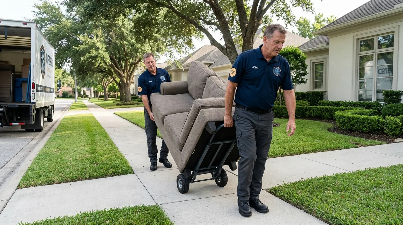 Local residential moving crew loading furniture in Paradise Valley, AZ