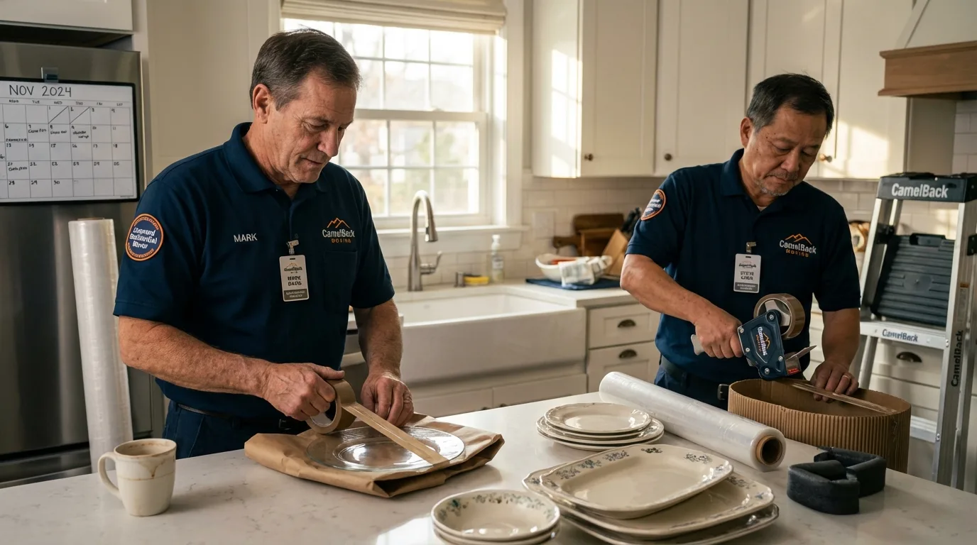 Professional crew packing kitchen dishware in Paradise Valley, AZ